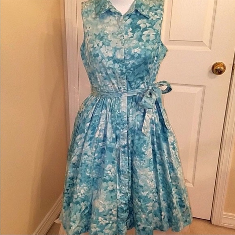 Floral blue talbots dress